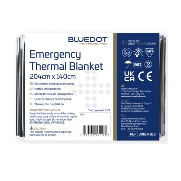 Blue Dot Emergency Thermal Blanket 204cm x 140cm Thumbnail